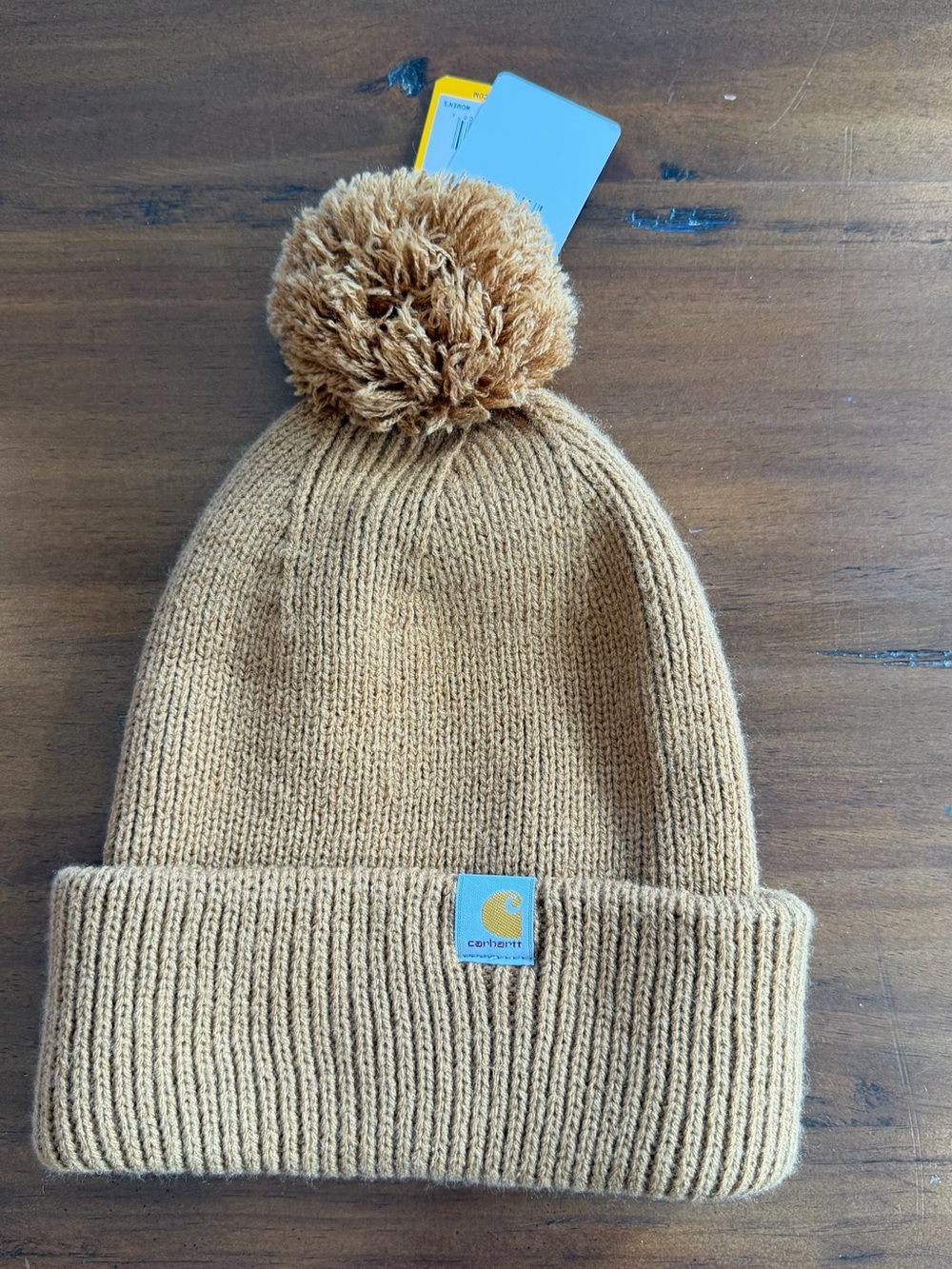 Carhartt Tan Pom-Pom Cuffed Beanie